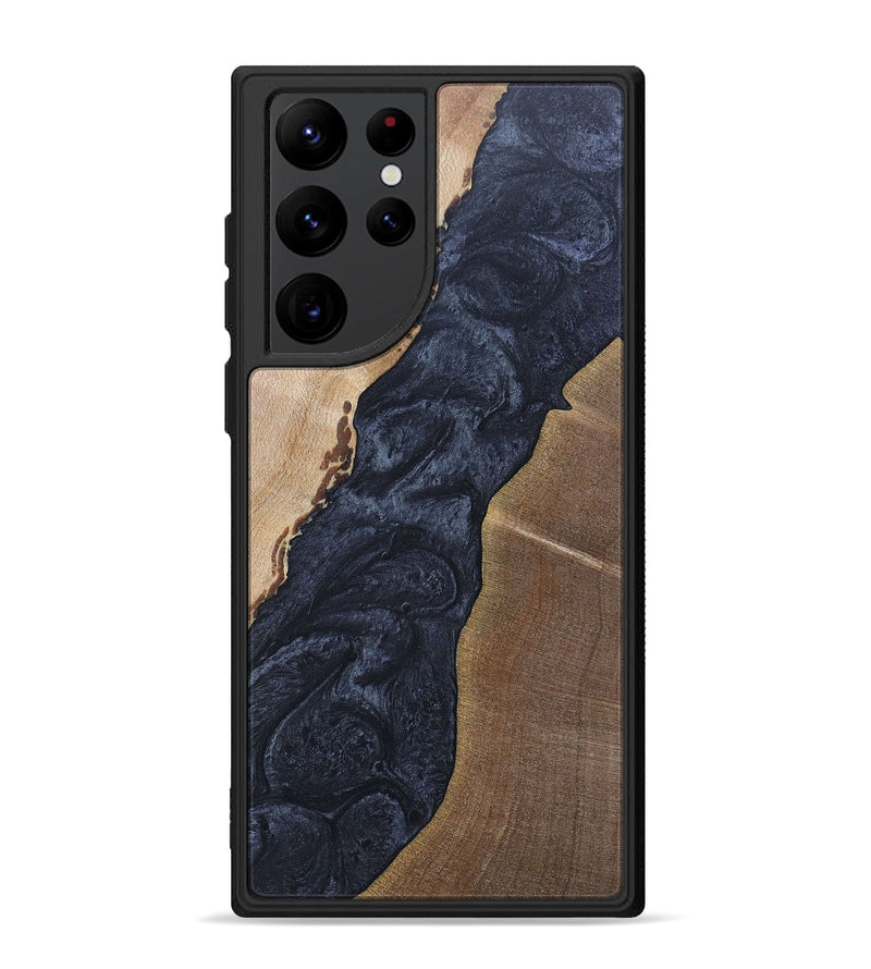 Galaxy S22 Ultra Wood+Resin Phone Case - Amaya (Pure Black, 692414)