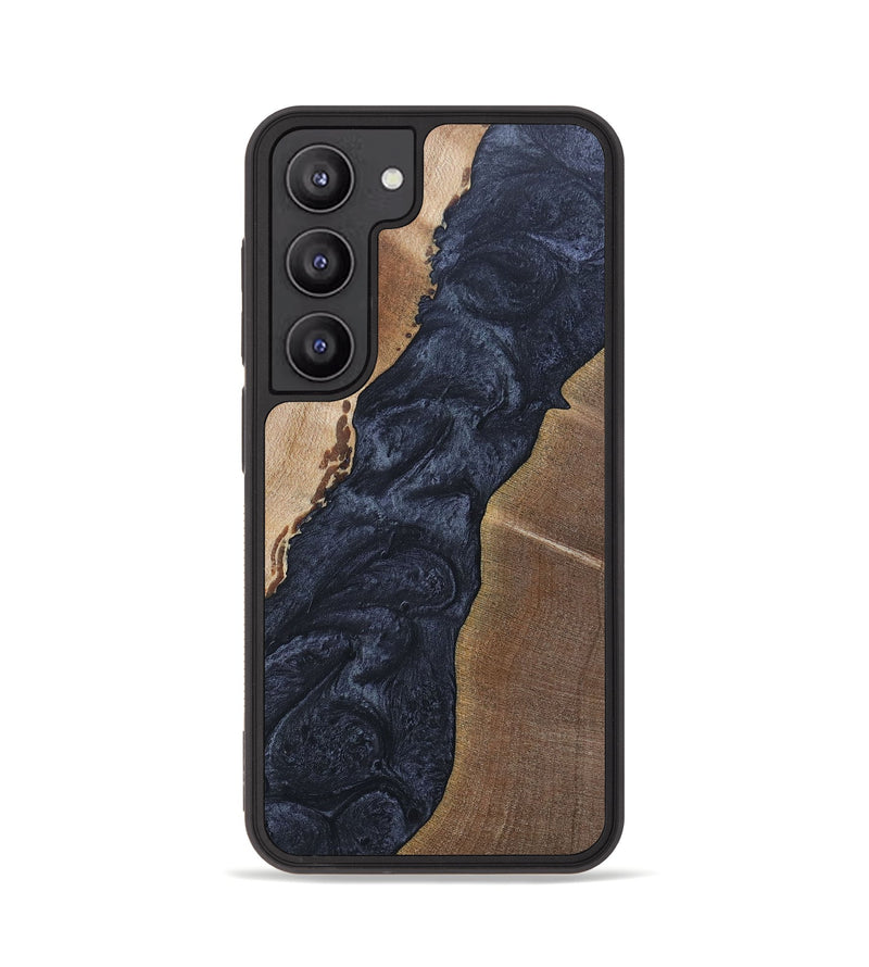 Galaxy S23 Wood+Resin Phone Case - Amaya (Pure Black, 692414)