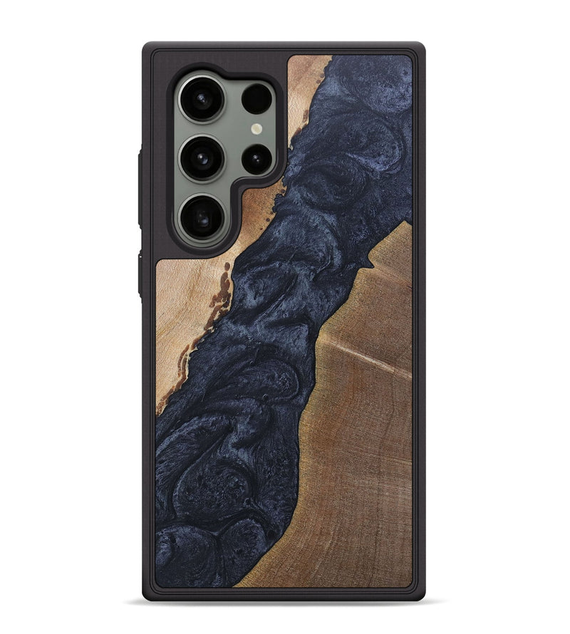 Galaxy S24 Ultra Wood+Resin Phone Case - Amaya (Pure Black, 692414)