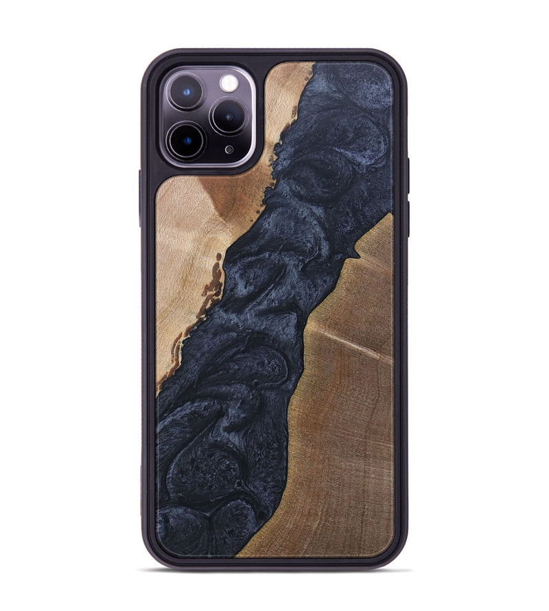 iPhone 11 Pro Max Wood+Resin Phone Case - Amaya (Pure Black, 692414)