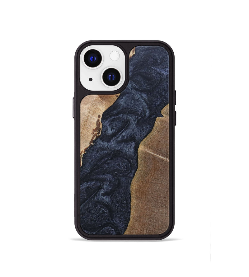 iPhone 13 mini Wood+Resin Phone Case - Amaya (Pure Black, 692414)