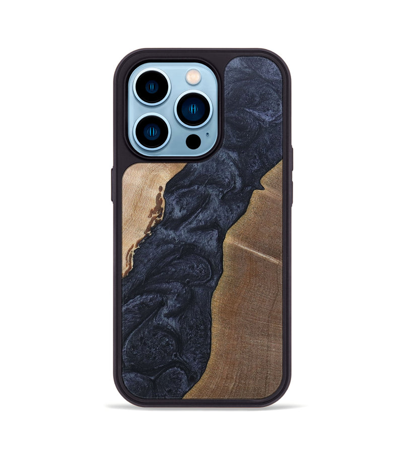 iPhone 14 Pro Wood+Resin Phone Case - Amaya (Pure Black, 692414)
