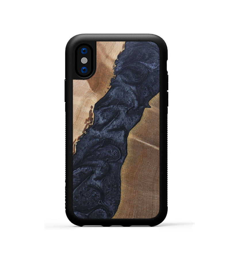iPhone Xs Wood+Resin Phone Case - Amaya (Pure Black, 692414)
