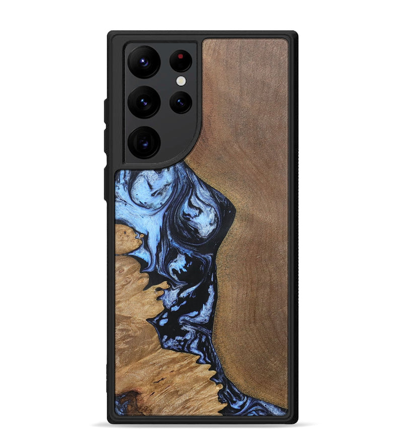 Galaxy S22 Ultra Wood+Resin Phone Case - Sheena (Blue, 692418)