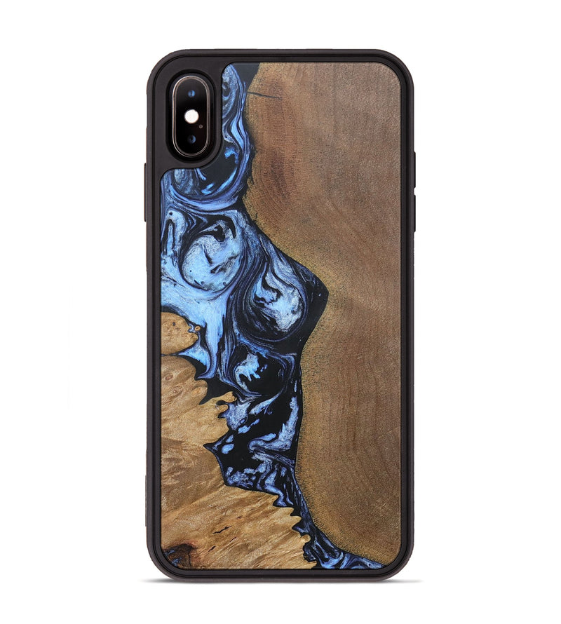 iPhone Xs Max Wood+Resin Phone Case - Sheena (Blue, 692418)
