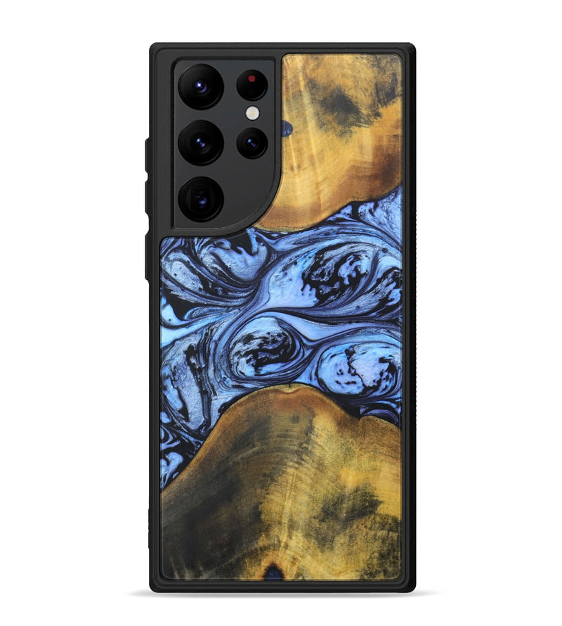 Galaxy S22 Ultra Wood+Resin Phone Case - Addie (Blue, 692419)