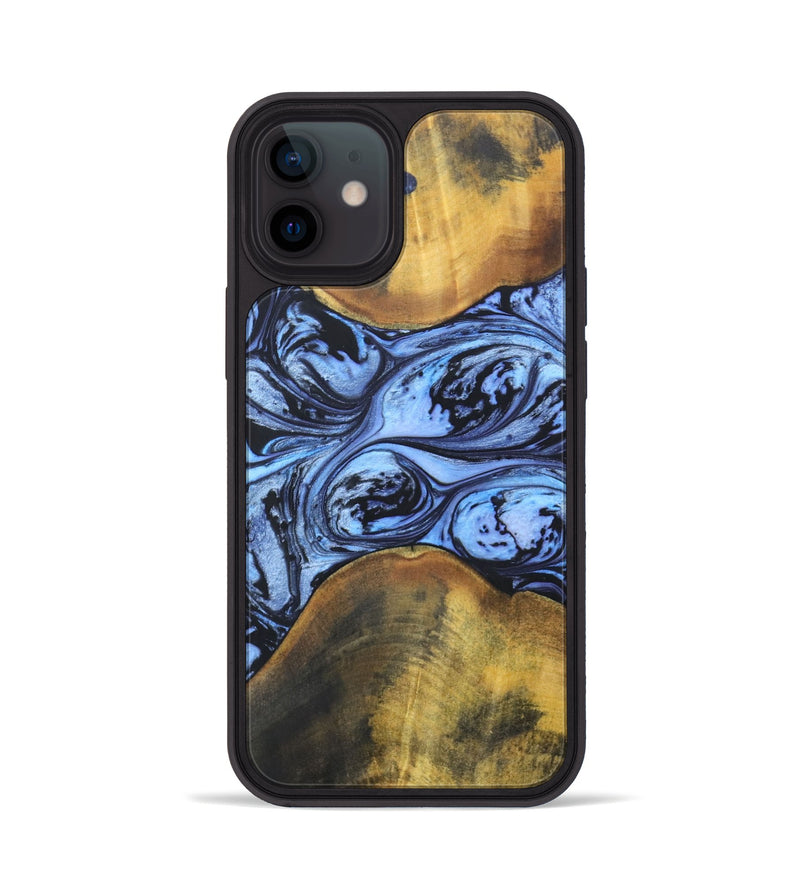 iPhone 12 Wood+Resin Phone Case - Addie (Blue, 692419)