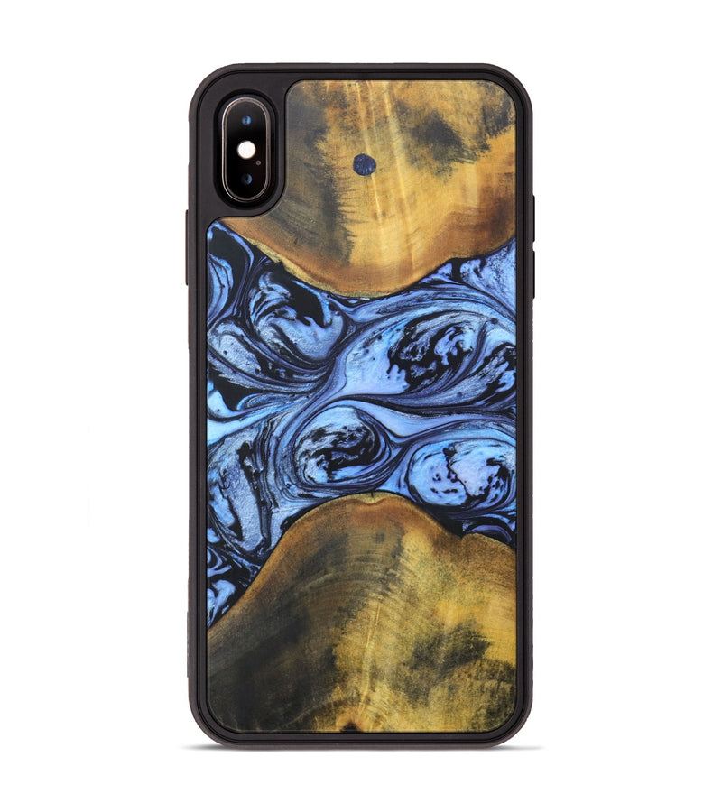 iPhone Xs Max Wood+Resin Phone Case - Addie (Blue, 692419)