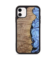 iPhone 11 Wood+Resin Phone Case - Marquita (Blue, 692420)