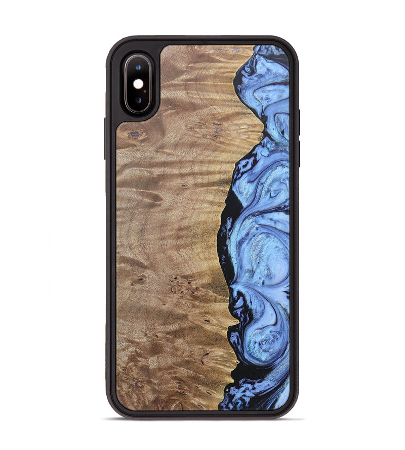 iPhone Xs Max Wood+Resin Phone Case - Marquita (Blue, 692420)