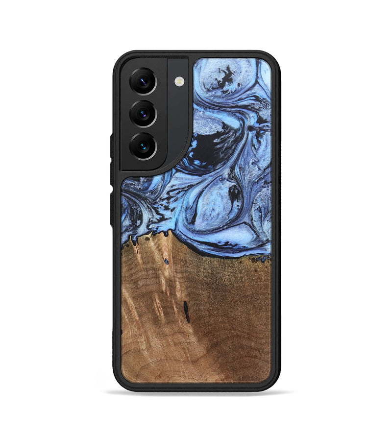 Galaxy S22 Wood+Resin Phone Case - Terence (Blue, 692425)
