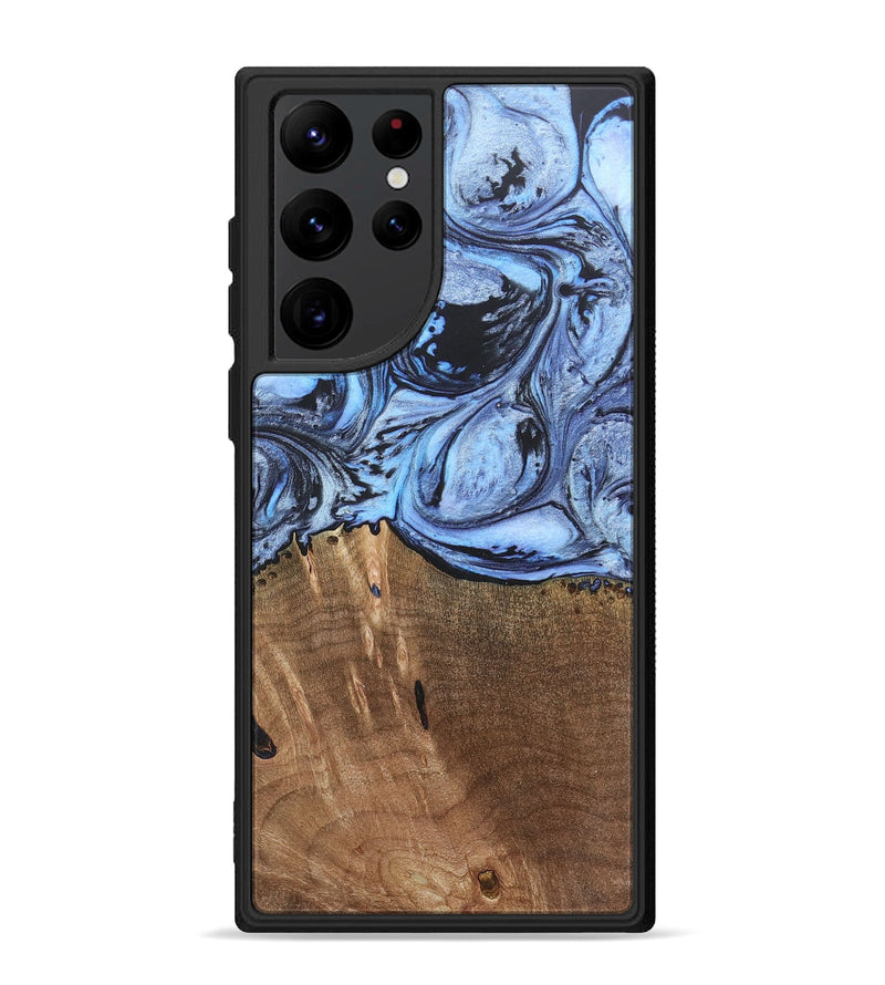 Galaxy S22 Ultra Wood+Resin Phone Case - Terence (Blue, 692425)