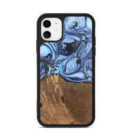 iPhone 11 Wood+Resin Phone Case - Terence (Blue, 692425)