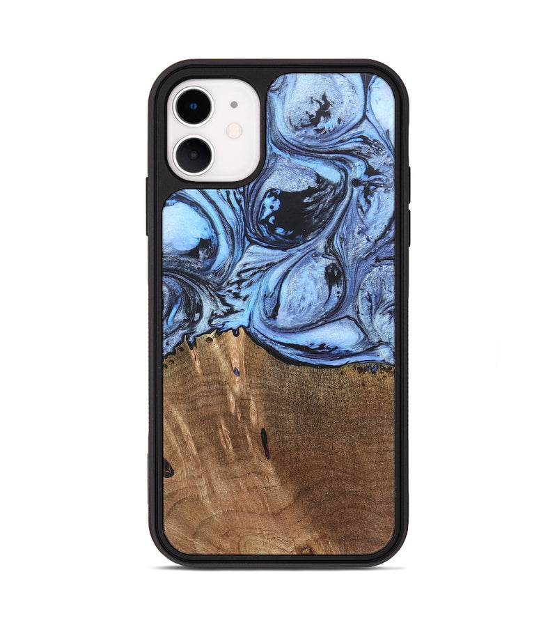 iPhone 11 Wood+Resin Phone Case - Terence (Blue, 692425)