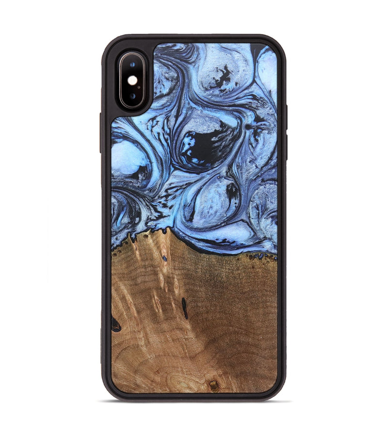iPhone Xs Max Wood+Resin Phone Case - Terence (Blue, 692425)