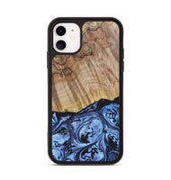 iPhone 11 Wood+Resin Phone Case - Jill (Blue, 692428)