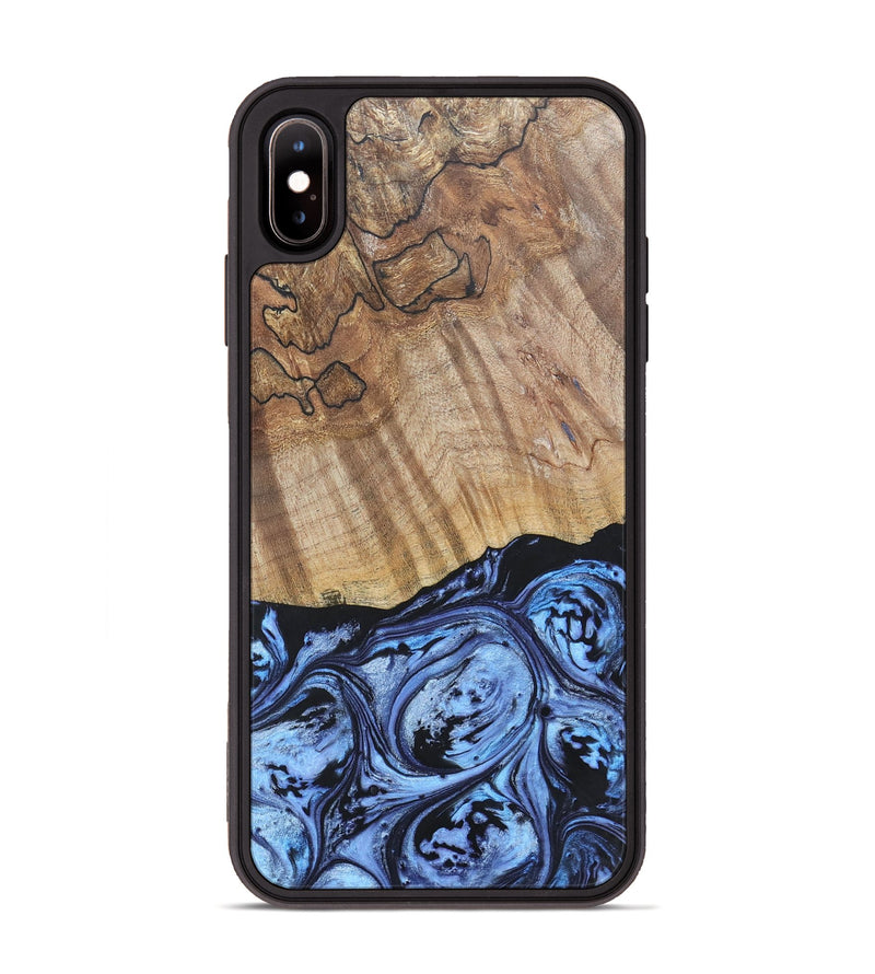 iPhone Xs Max Wood+Resin Phone Case - Jill (Blue, 692428)