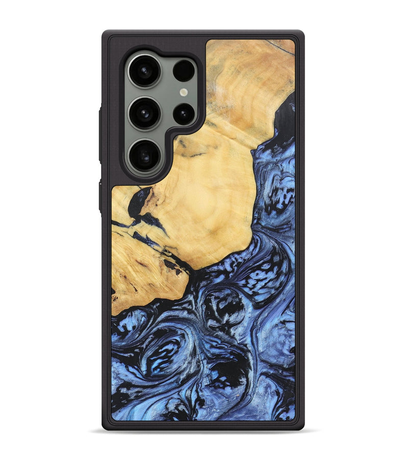 Galaxy S24 Ultra Wood+Resin Phone Case - Iris (Blue, 692442)