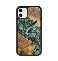 iPhone 11 Wood+Resin Phone Case - Donnie (Green, 692449)