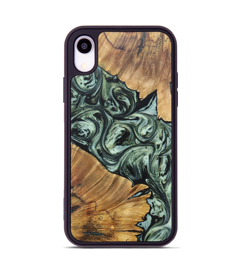 iPhone Xr Wood+Resin Phone Case - Donnie (Green, 692449)
