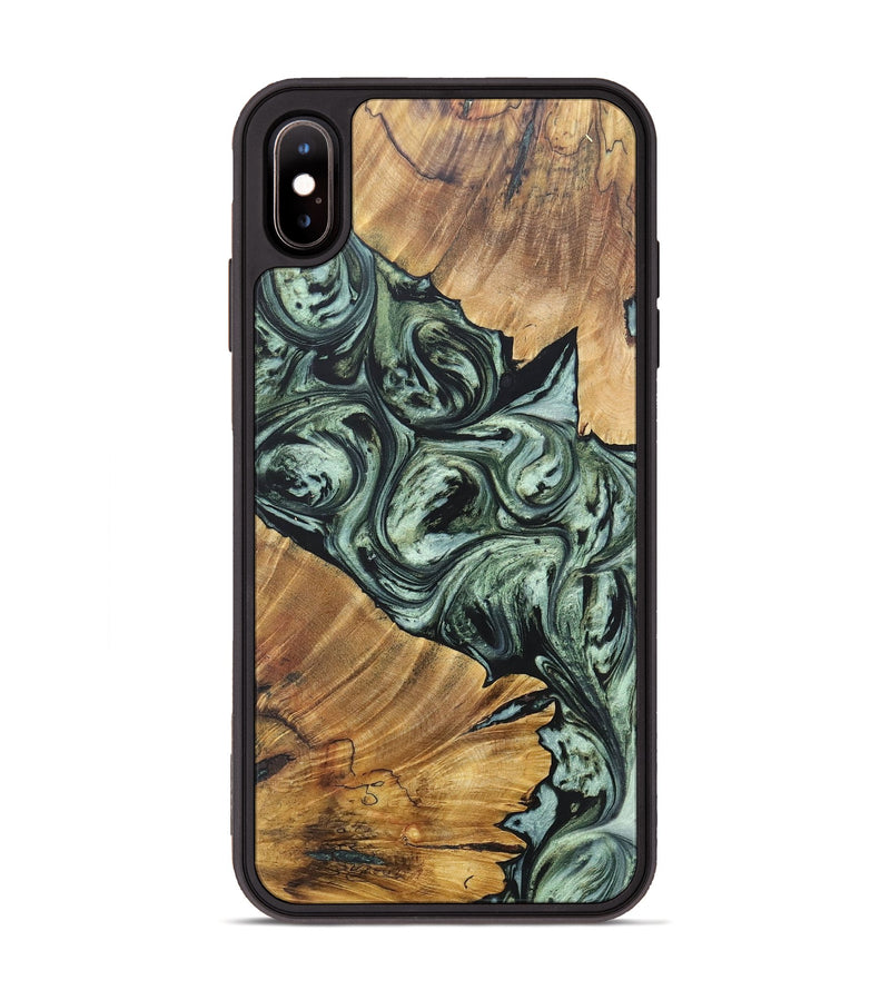 iPhone Xs Max Wood+Resin Phone Case - Donnie (Green, 692449)