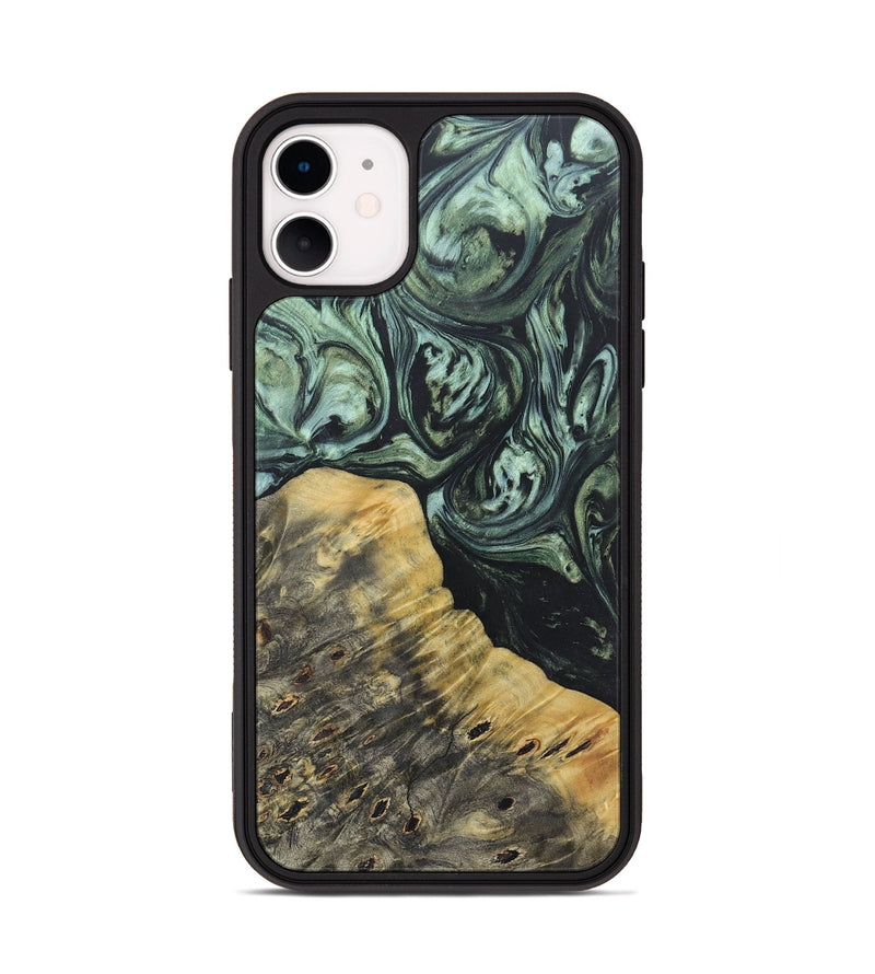 iPhone 11 Wood+Resin Phone Case - Jameson (Green, 692452)