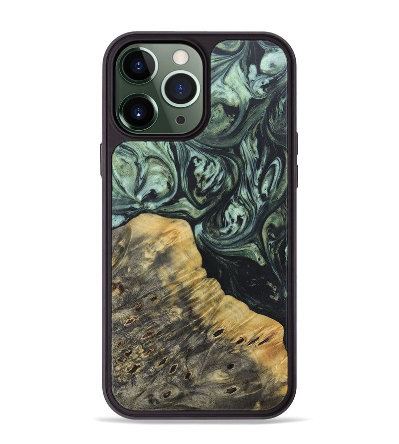iPhone 13 Pro Max Wood+Resin Phone Case - Jameson (Green, 692452)