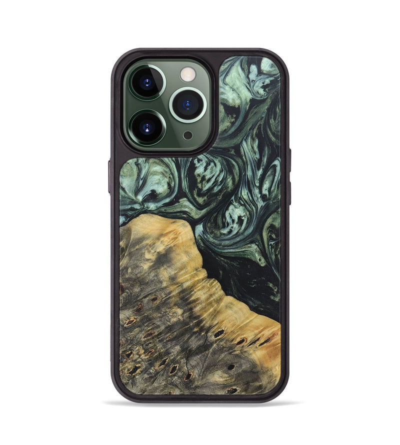 iPhone 13 Pro Wood+Resin Phone Case - Jameson (Green, 692452)