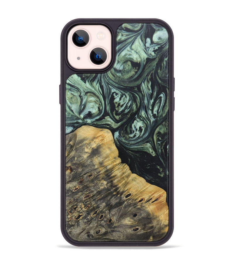 iPhone 14 Plus Wood+Resin Phone Case - Jameson (Green, 692452)