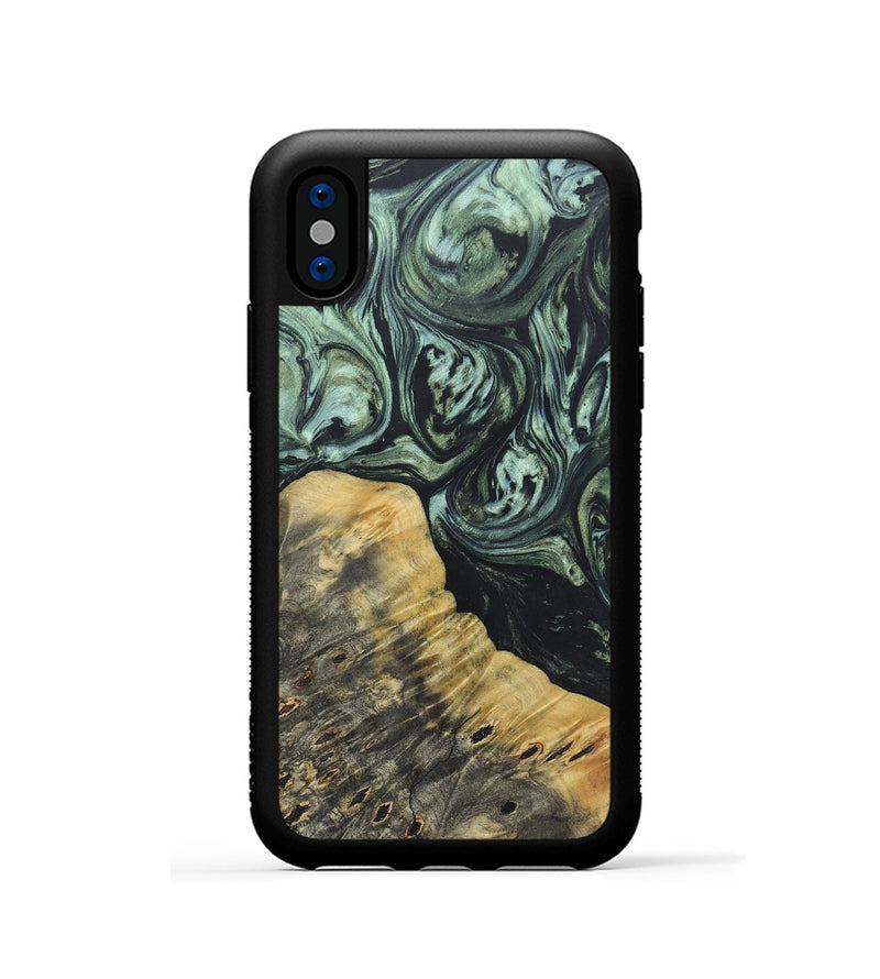 iPhone Xs Wood+Resin Phone Case - Jameson (Green, 692452)