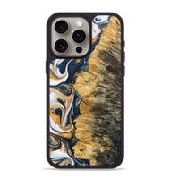 iPhone 15 Pro Max Wood+Resin Phone Case - Alton (Teal & Gold, 692470)