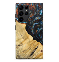 Galaxy S22 Ultra Wood+Resin Live Edge Phone Case - Antonio (Teal & Gold, 692520)