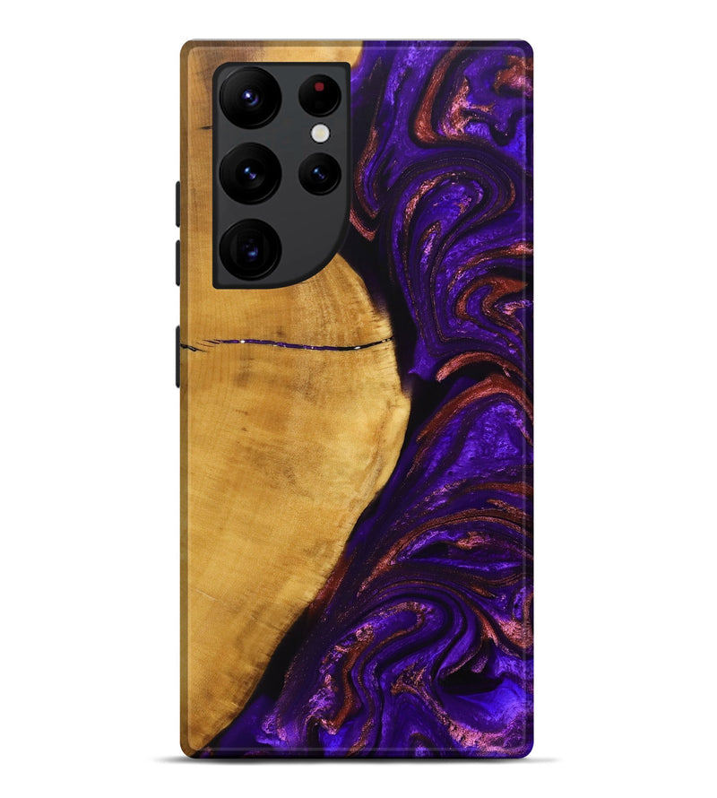 Galaxy S22 Ultra Wood+Resin Live Edge Phone Case - Kason (Purple, 692525)