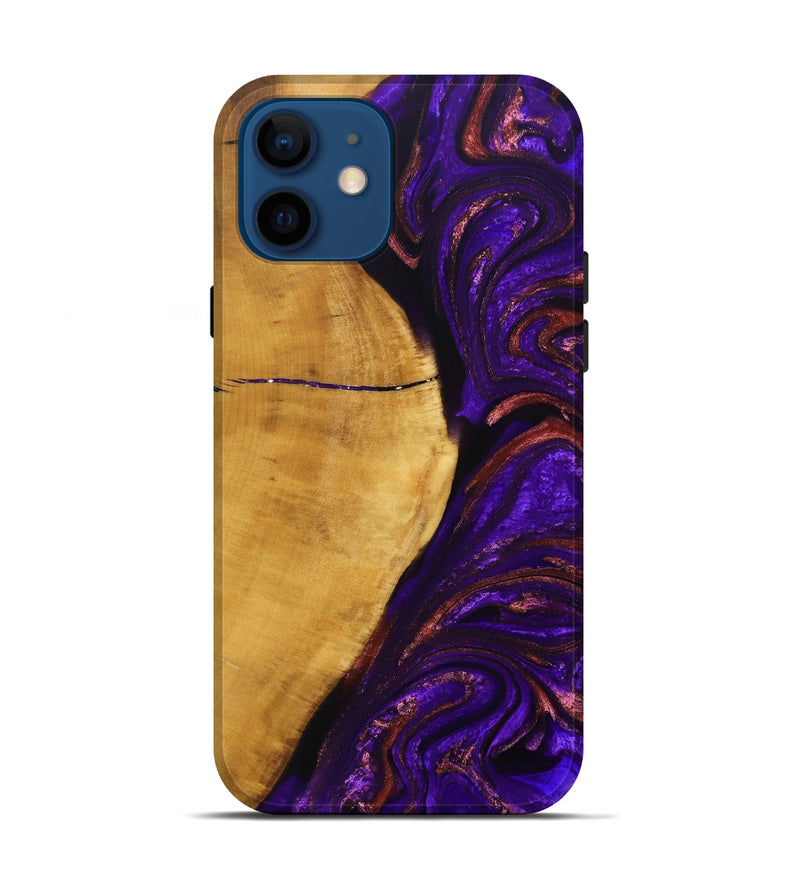 iPhone 12 Wood+Resin Live Edge Phone Case - Kason (Purple, 692525)