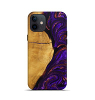 iPhone 12 mini Wood+Resin Live Edge Phone Case - Kason (Purple, 692525)