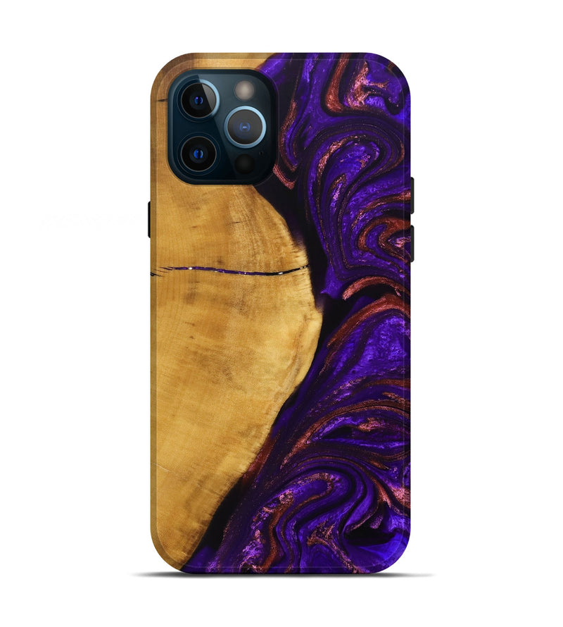 iPhone 12 Pro Wood+Resin Live Edge Phone Case - Kason (Purple, 692525)