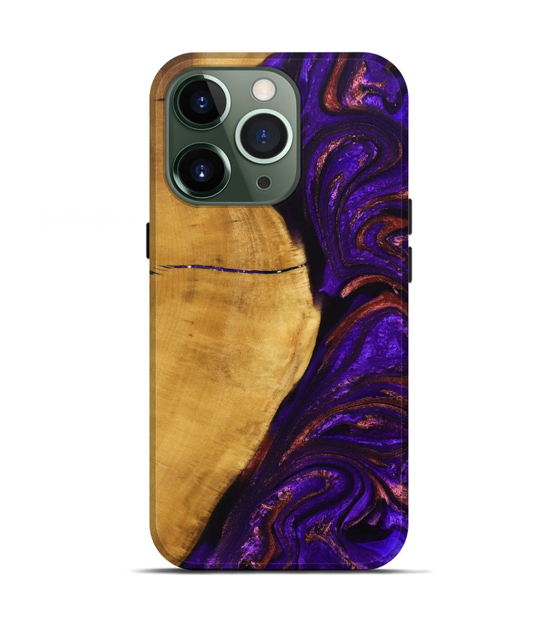 iPhone 13 Pro Wood+Resin Live Edge Phone Case - Kason (Purple, 692525)