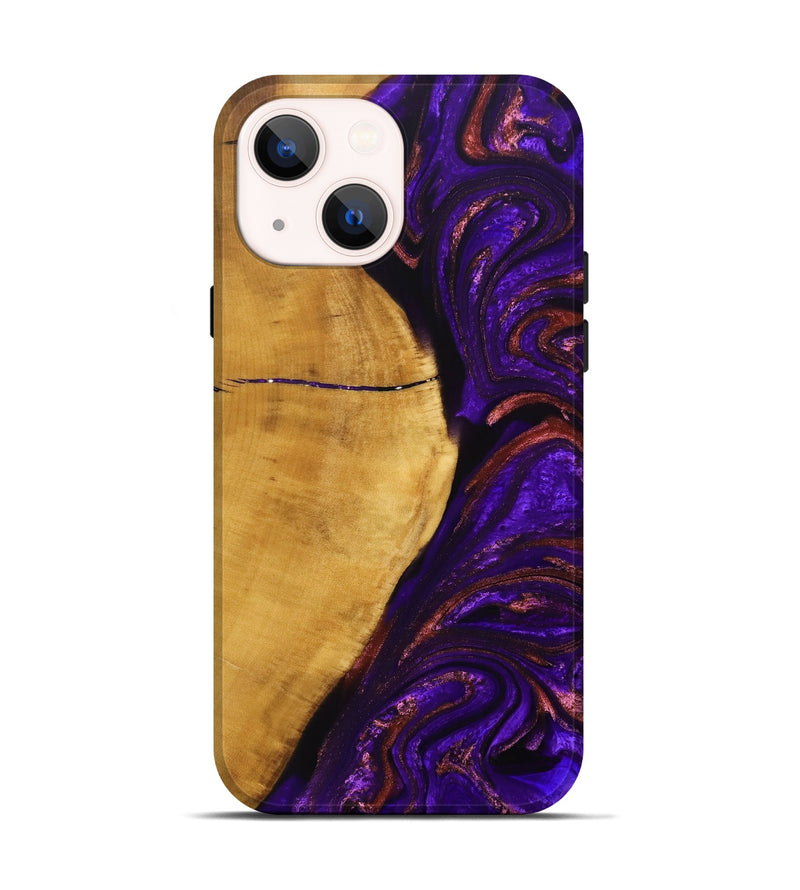 iPhone 14 Wood+Resin Live Edge Phone Case - Kason (Purple, 692525)
