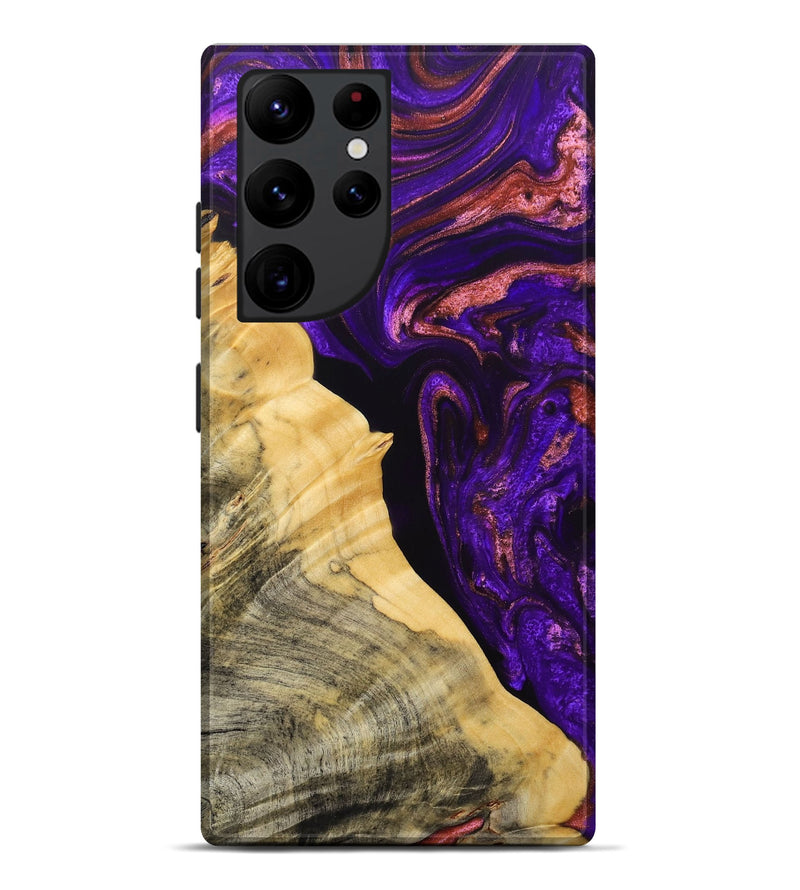 Galaxy S22 Ultra Wood+Resin Live Edge Phone Case - Brandon (Purple, 692529)