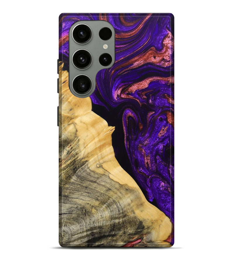 Galaxy S23 Ultra Wood+Resin Live Edge Phone Case - Brandon (Purple, 692529)