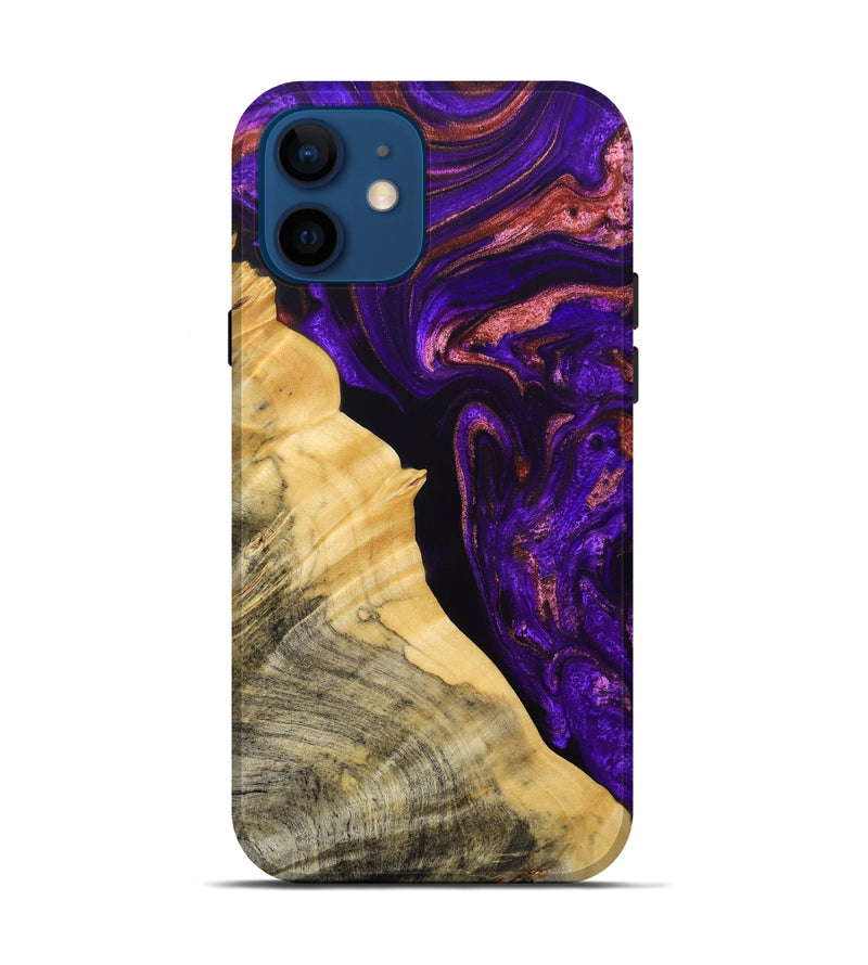 iPhone 12 Wood+Resin Live Edge Phone Case - Brandon (Purple, 692529)