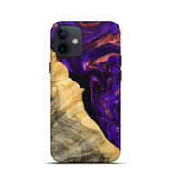iPhone 12 mini Wood+Resin Live Edge Phone Case - Brandon (Purple, 692529)