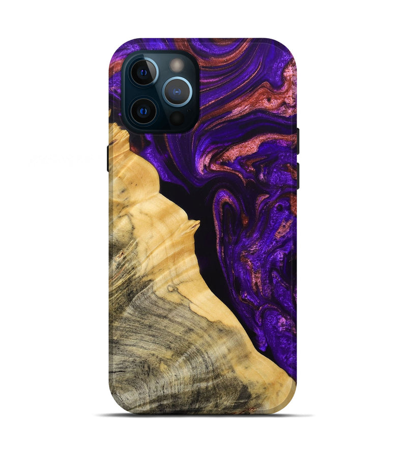 iPhone 12 Pro Wood+Resin Live Edge Phone Case - Brandon (Purple, 692529)