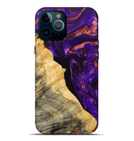 iPhone 12 Pro Max Wood+Resin Live Edge Phone Case - Brandon (Purple, 692529)