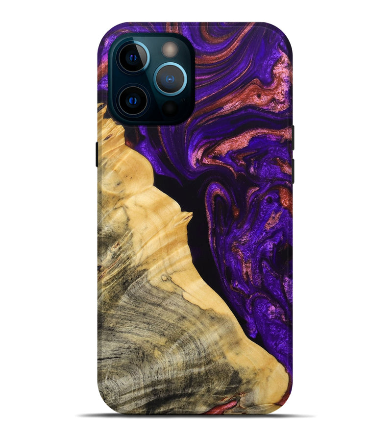 iPhone 12 Pro Max Wood+Resin Live Edge Phone Case - Brandon (Purple, 692529)