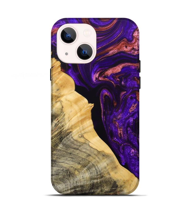 iPhone 13 Wood+Resin Live Edge Phone Case - Brandon (Purple, 692529)