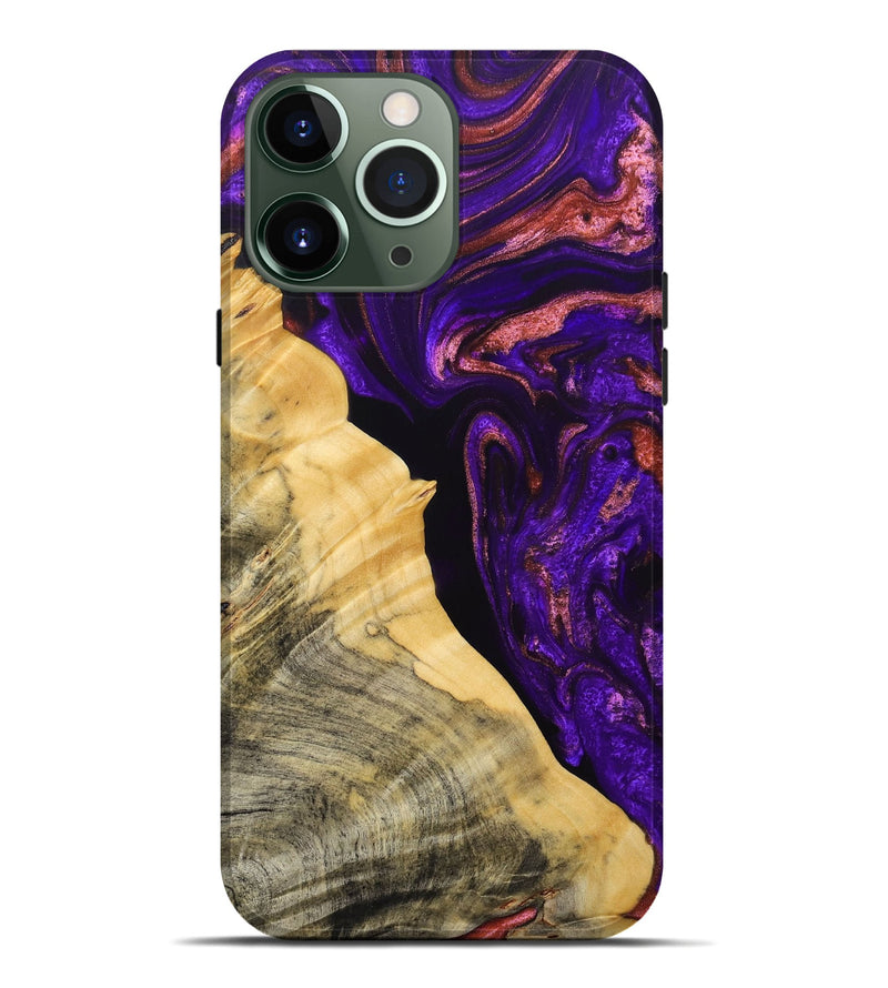 iPhone 13 Pro Max Wood+Resin Live Edge Phone Case - Brandon (Purple, 692529)