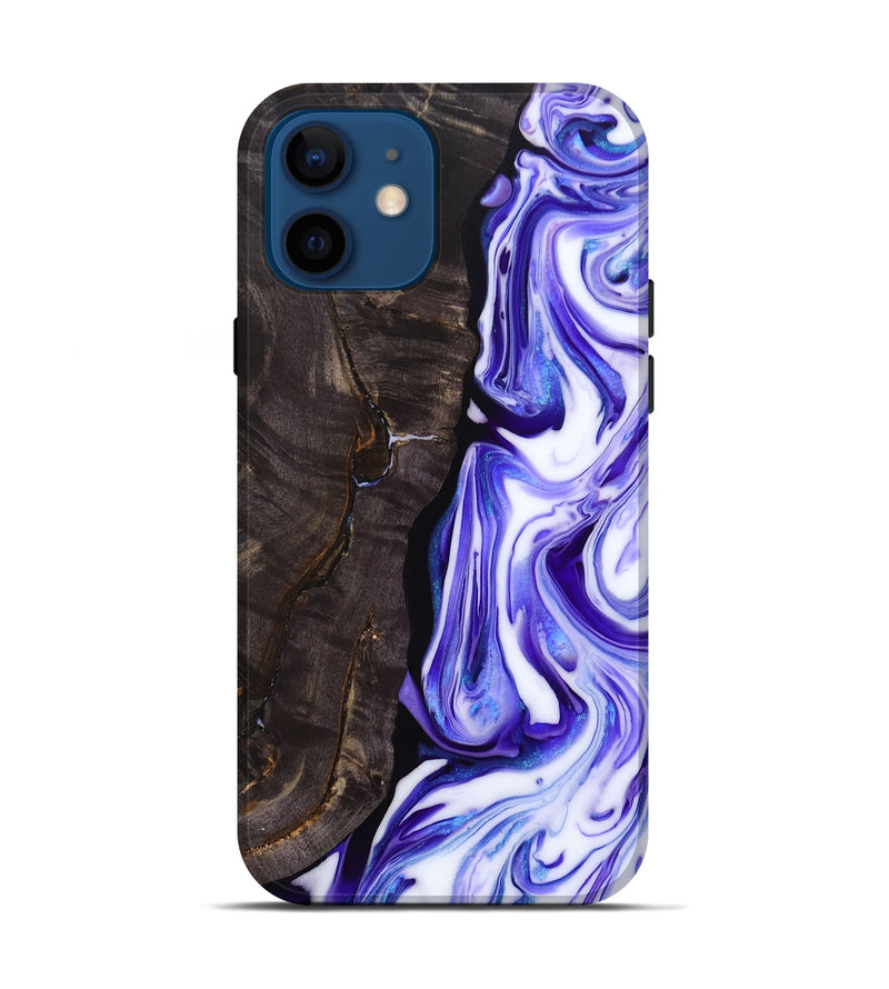 iPhone 12 Wood+Resin Live Edge Phone Case - Ronnie (Purple, 692531)