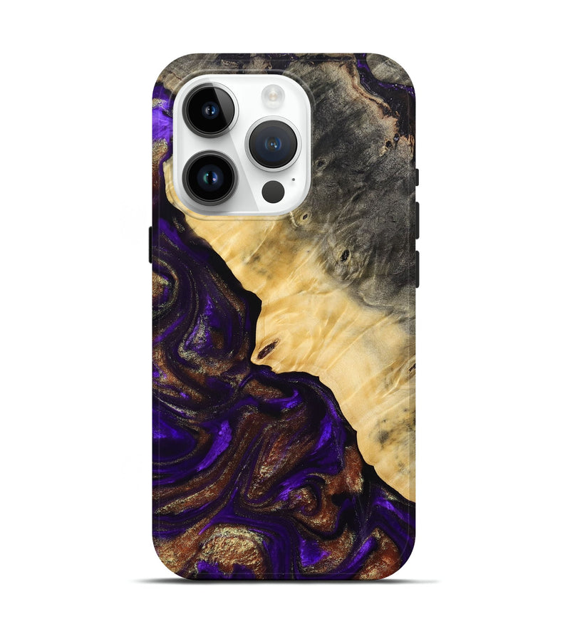 iPhone 15 Pro Wood+Resin Live Edge Phone Case - Luka (Purple, 692532)