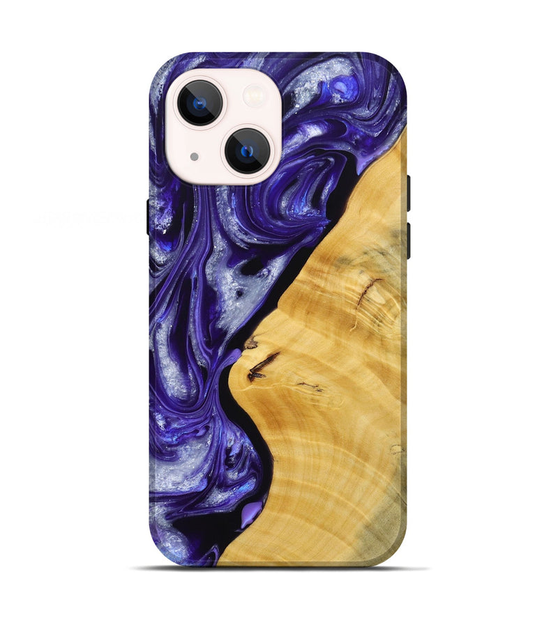 iPhone 13 Wood+Resin Live Edge Phone Case - Emerson (Purple, 692533)